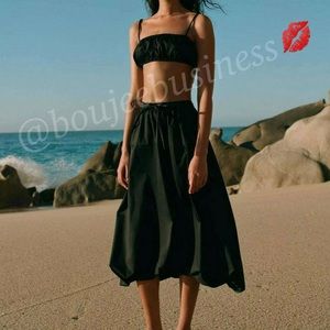 ZARA Cropped Top + Voluminous Midi Skirt Set